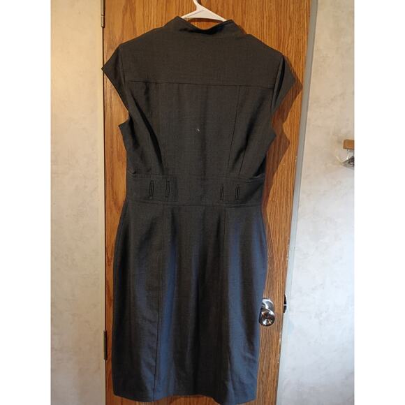 Calvin Klein Gray Cap Sleeve Sheath Dress 6 Tailored Work Office Chic Executive - Picture 6 of 12